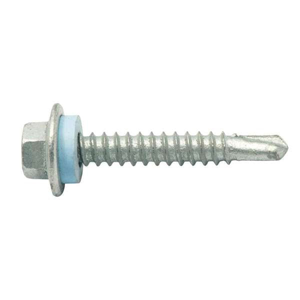 Zenith Metal Screws Hex Head with Seal Galvanised 12G x 35mm - 500 Pack