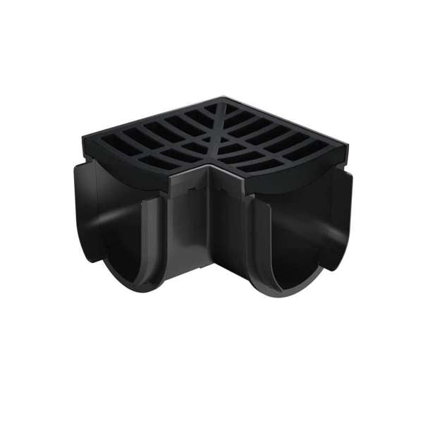 Reln Storm Drain Corner Black 90 Degrees