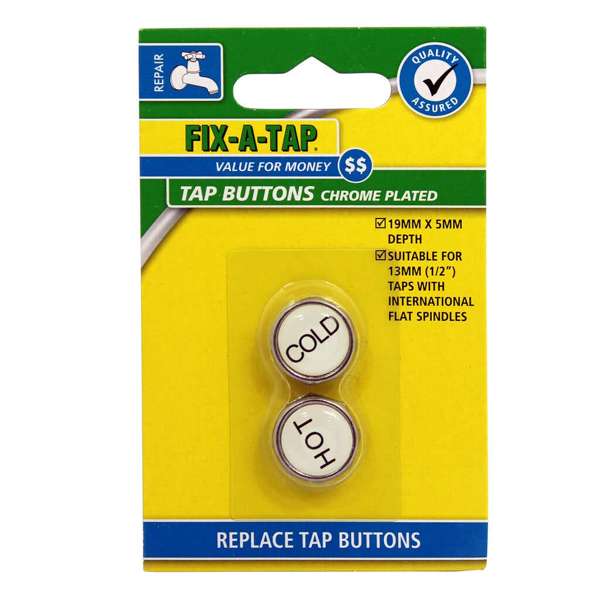 Fix-A-Tap Buttons Chrome 19mm x 5mm