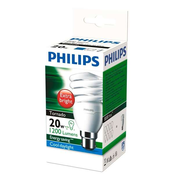 Philips Tornado Globe CFL 20W BC Cool Daylight