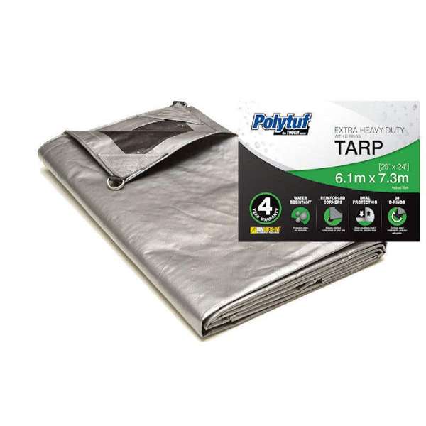 Polytuf Extra Heavy Duty D-Ring Tarp 6.1 x 7.3m