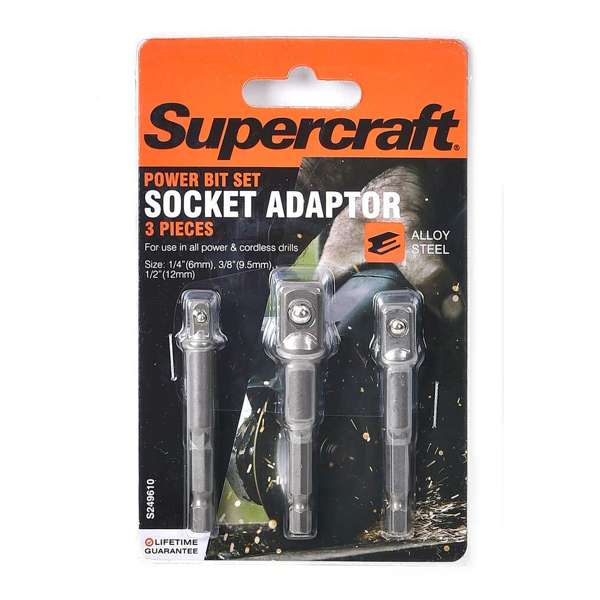 Supercraft Power Bit Socket Adaptor - 3 Pieces