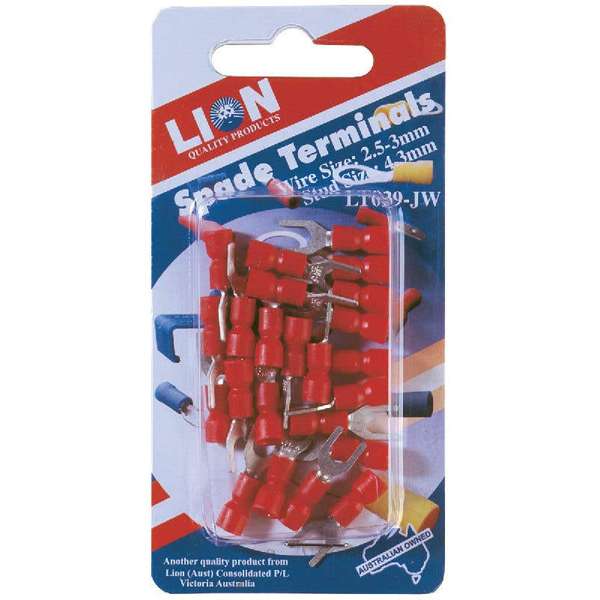 Lion Terminal Spade Red Stud - 23 Piece