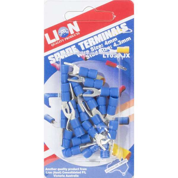 Lion Spade Terminals 4 x 4.3mm