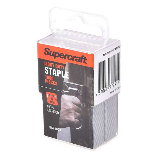 Supercraft 6mm Heavy Duty Staples - 1000 Pieces