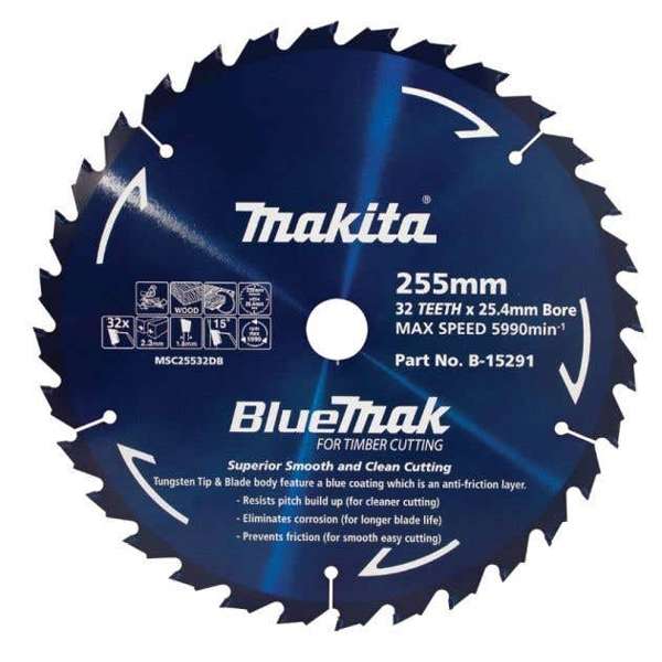 Makita Saw Blade BlueMak 255 x 25.4mm Bore x 32T