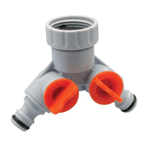 Neta Universal Twin Tap Adaptor Plastic 12mm