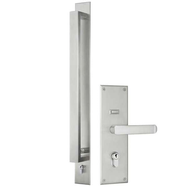 Gainsborough Trilock Omni Pull Handle & Allure Leverset Double Cylinder Stainless Steel 600mm