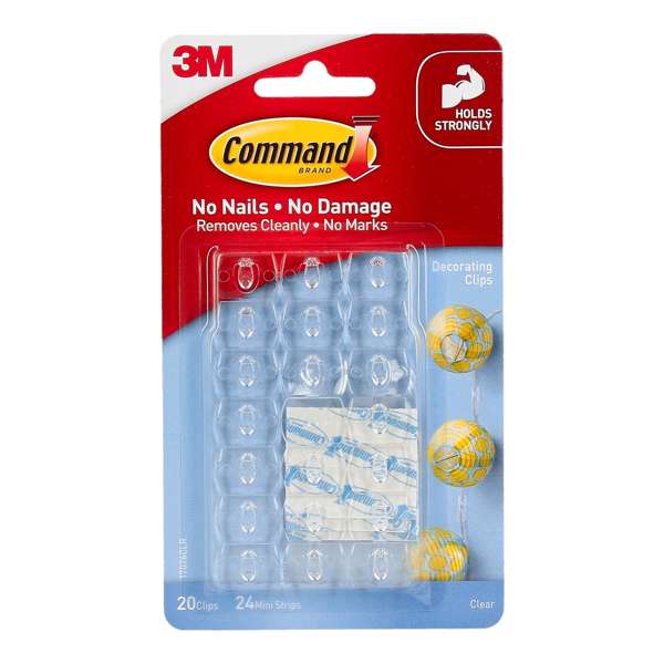 Command Clear Decorating Clips - 20 Pack