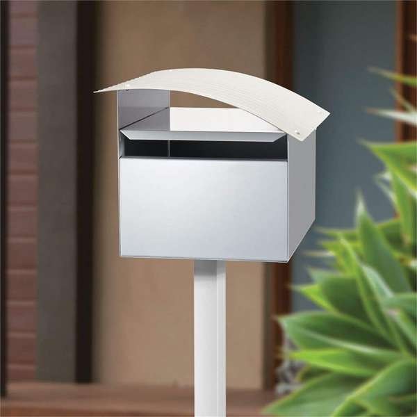 Sandleford Ripple Letterbox White/Silver