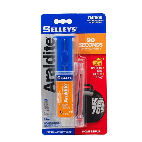 Selleys Araldite 90 Seconds Self Mixing Epoxy Glue 14ml