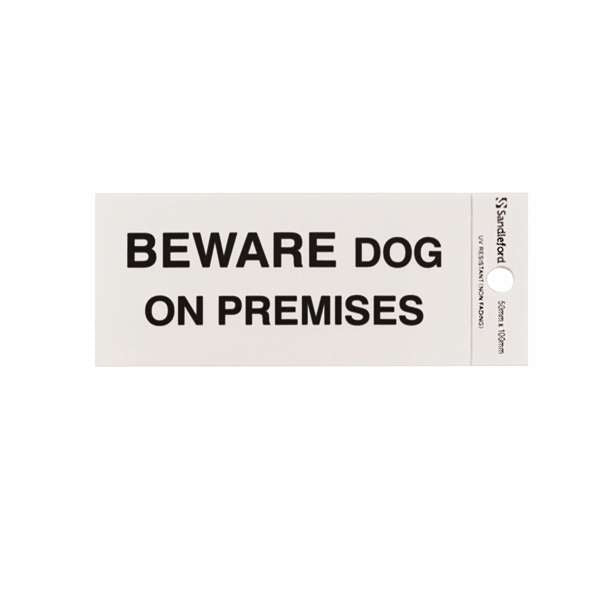 Sandleford Beware Dog On Premises Self Adhesive Sign