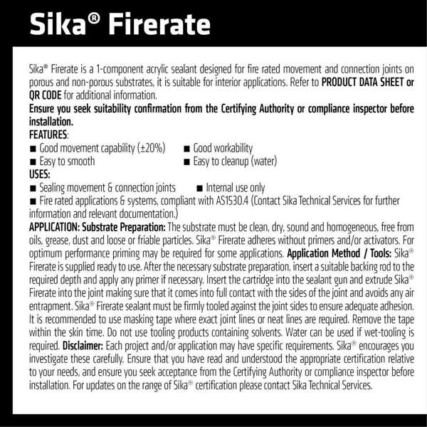 Sika Fire Rated Acrylic Sealant Grey 310ml