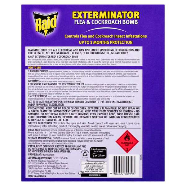 Raid Pest Exterminator Bug & Insect Bomb 160g - 3 Pack