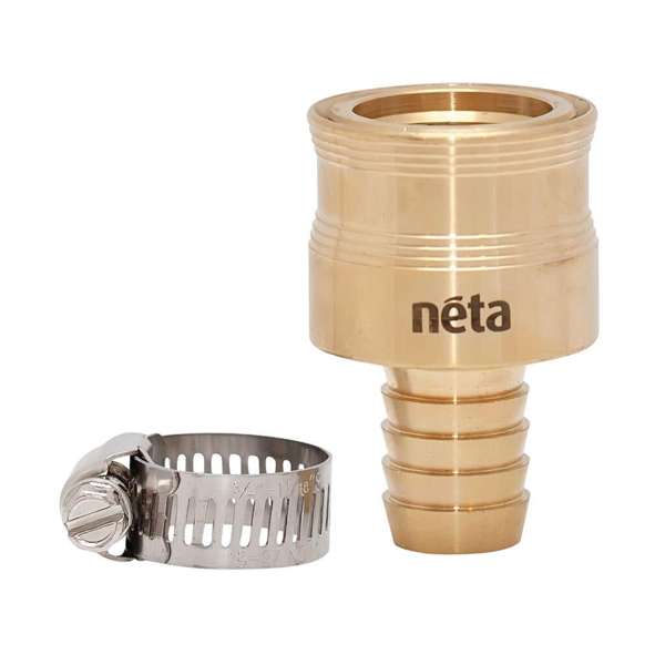 Neta Brass Hose Connector Barb & Clamp 18mm