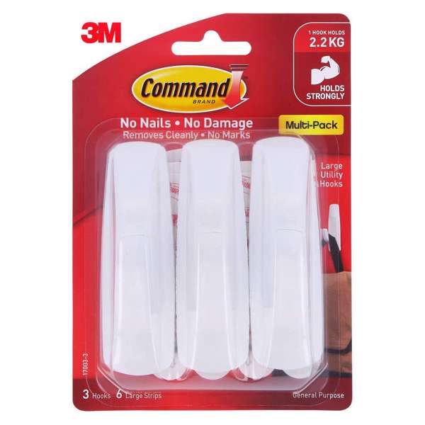 Command Hook Large - 3 Pack