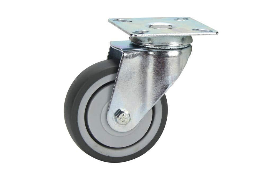 Cold Steel Rubber Swivel Castor Grey 75mm