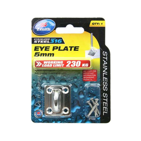 Zenith Square Eye Plates Stainless Steel 5mm