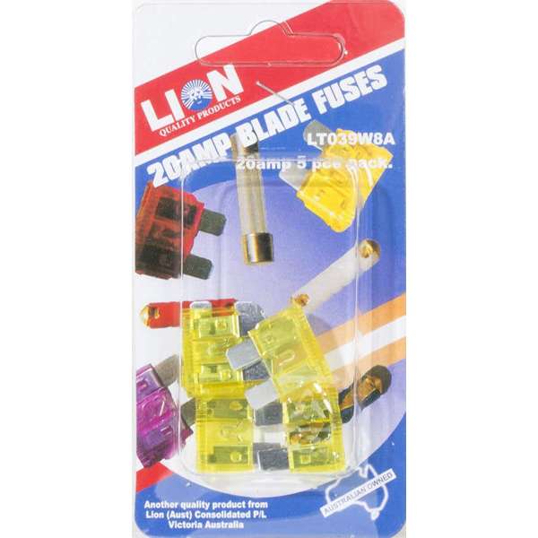 Lion Fuse Pack 20Amp - 5 Piece