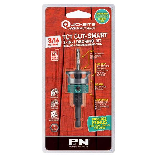 P&N Quickbit TCT Decking Countersink Bit 3/16"