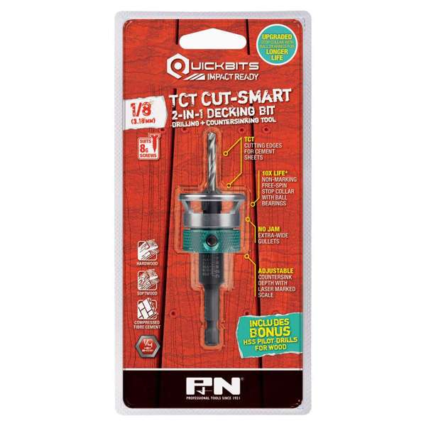 P&N Quickbit TCT Decking Countersink Bit 1/8"