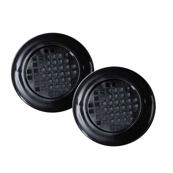 Haron Round Cupboard Vent Black 40mm - 2 Pack