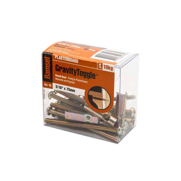 Ramset Gravity Toggle Round 3/16 x 75mm (10pk)