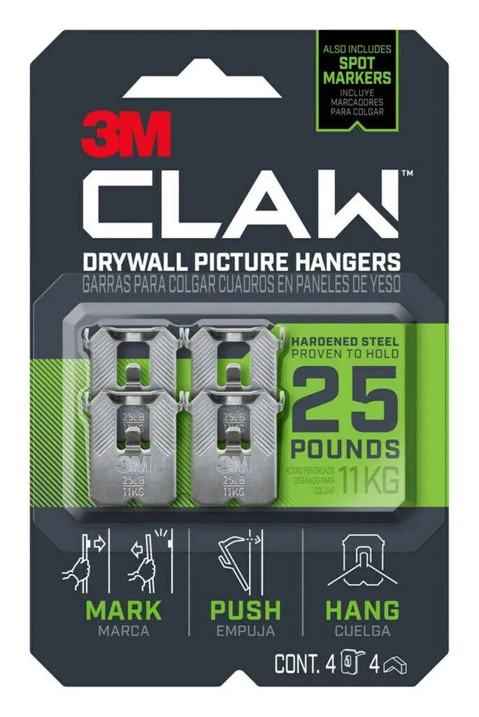 3M Claw Drywall Picture 4 Hanger with Temporary Spot Marker 11kg