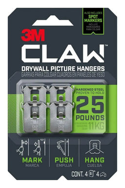 3M Claw Drywall Picture 4 Hanger with Temporary Spot Marker 11kg