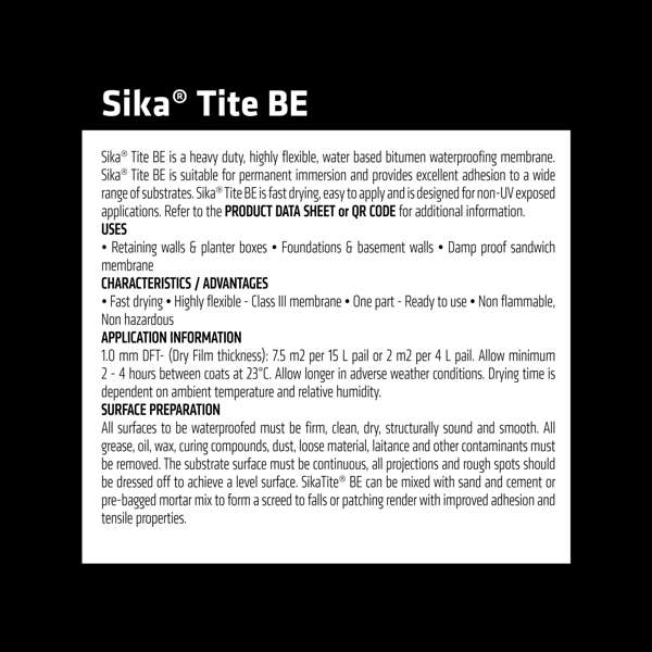 Sika SikaTite BE 15L Bitumen Waterproofer