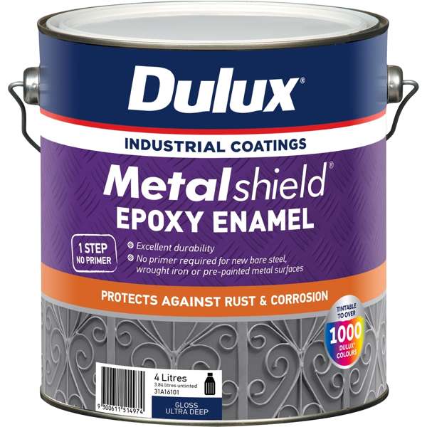 Dulux 4L Metalshield Epoxy Enamel Gloss Paint Ultra Deep