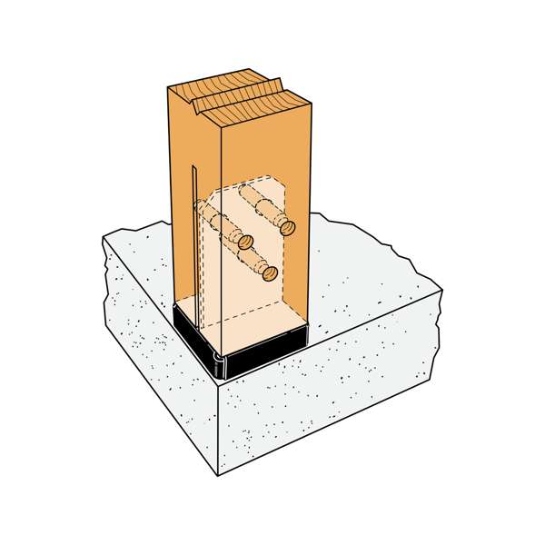 Simpson Strong-Tie Concealed Post Base Suits 90mm To 100mm Square Posts