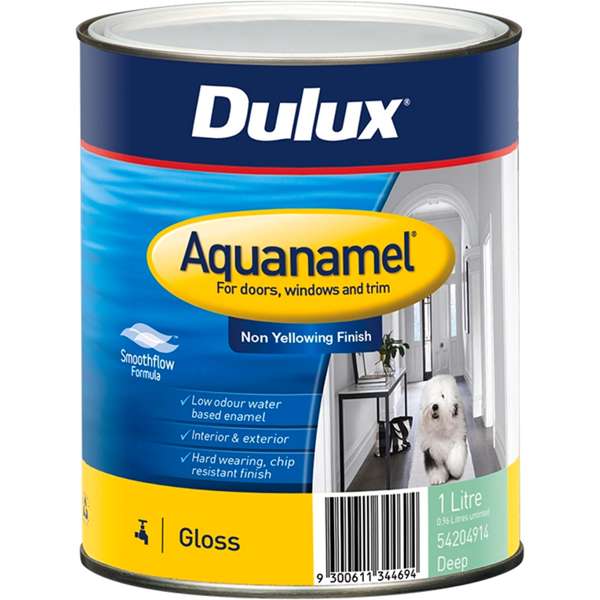 Dulux 1L Enamel Paint Aquanamel Gloss Deep