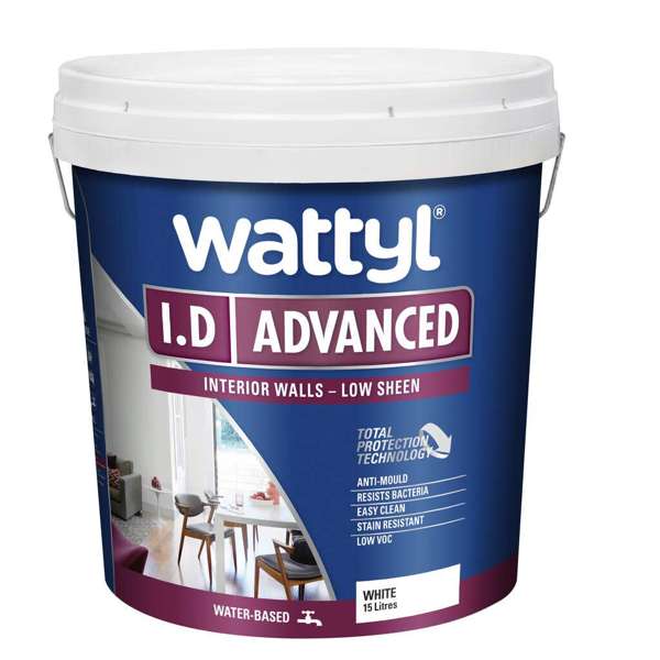 Wattyl I.D Advanced Low Sheen White 15L