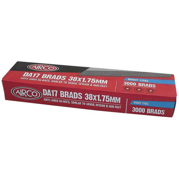 Airco DA17 Brad Nails 38mm Bright - Box of 3000