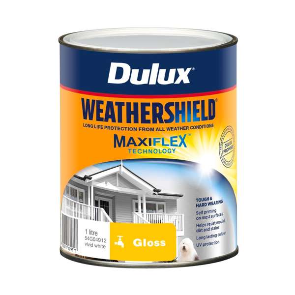 Dulux Weathershield Exterior Gloss Vivid White 1L