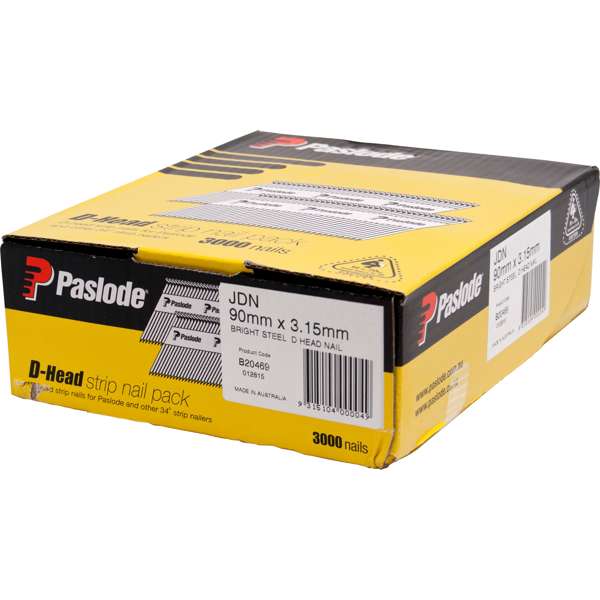 Paslode 90 x 3.15mm Bright D Head Pneumatic Nail - 3000 Pack - 3000 pack