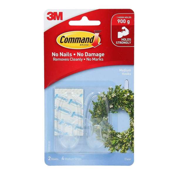 Command Hook Clear Small - 2 Pack