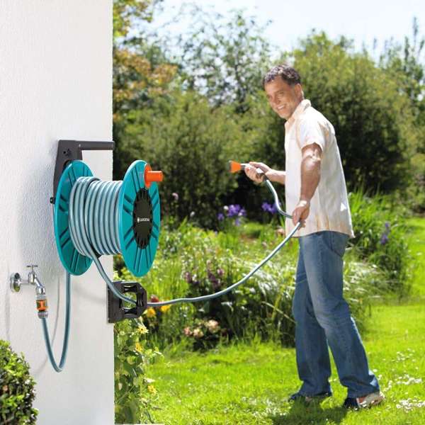 Gardena Wall Mounted Hose Reel with Hose Guide