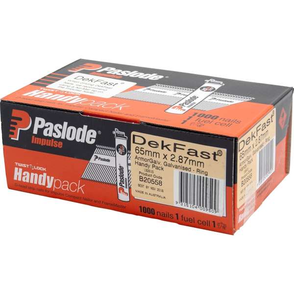 Paslode 65 x 2.87mm Amor Galvanised Dekfast Impluse Nail - 1000 Pack