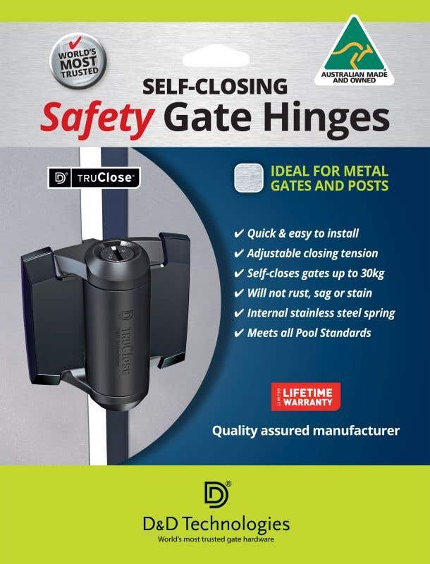 D&D Technologies TruClose Safety Hinges Self-Closing Pool Gate