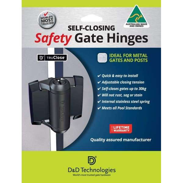 D&D Technologies TruClose Safety Hinges Self-Closing Pool Gate