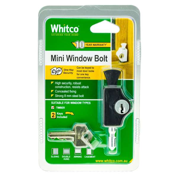 Whitco Black CYL4 Mini Bolt Lock