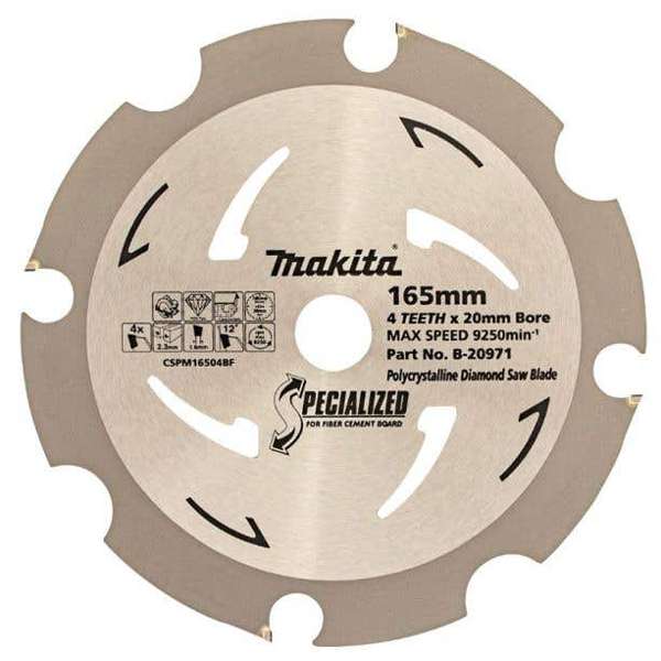 Makita Saw Blade Fibre Cement 165mm x 4T