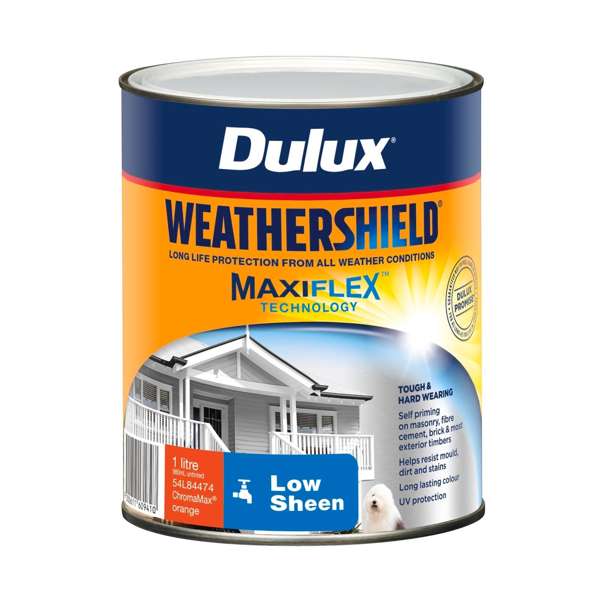 Dulux 1L Orange Low Sheen Weathershield Exterior Paint