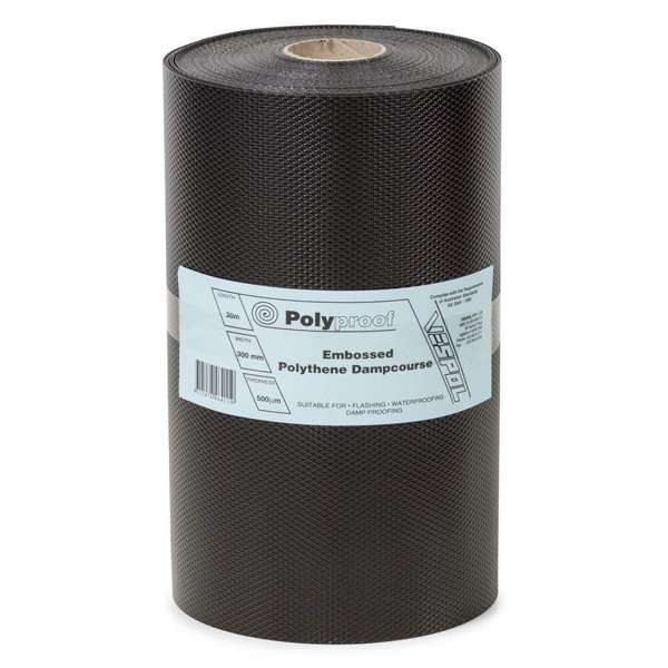 Vespol Dampcourse Poly Black Polyproof 230mm x 30m x 500um