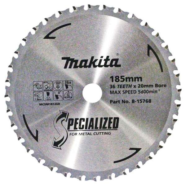 Makita Specialized TCT Saw Blade Cold Metal Cutting 36T 185 x 20mm