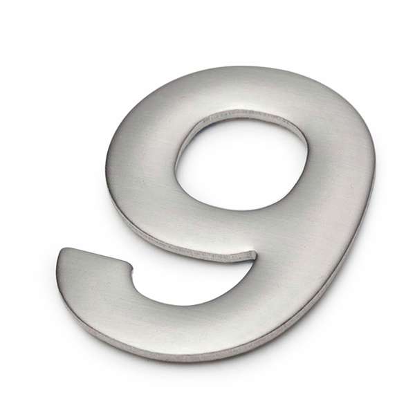 Sandleford 50mm Mode Stainless Steel Self Adhesive House Number 9