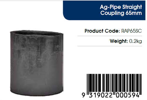 Ag Pipe / AgFlo Reducing Coupling 100-65mm