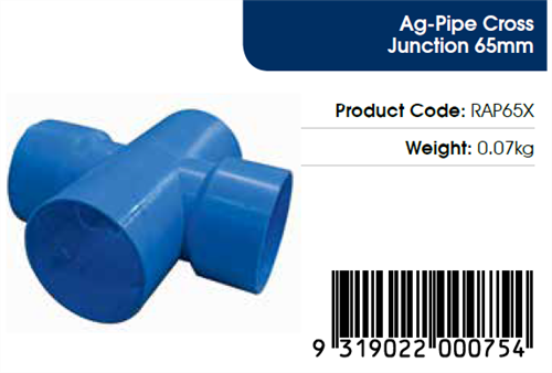 Ag Pipe / AgFlo Cross Junction 65mm